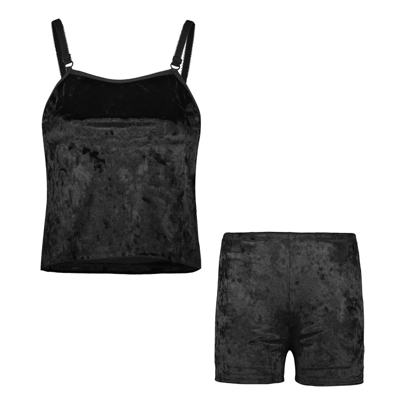 ست تاپ و شلوارک زنانه فرنوش مدل مخمل کد 09