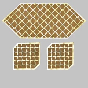 رومیزی مدل مخمل و چرم طرح مهسان مجموعه 3 عددی