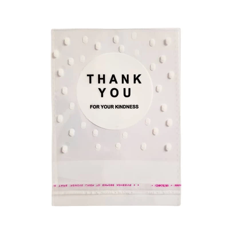 سلفون بسته بندی مدل لبه چسبدار طرح تشکر سایز 10 × 10 سانتی متر بسته 100 عددی
