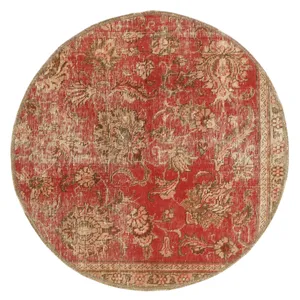 فرش دستبافت رنگ شده یک متری طرح وینتیج کد 537294