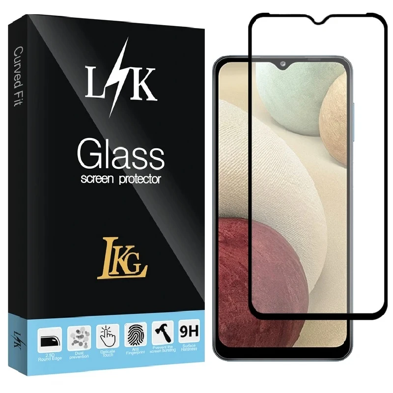 محافظ صفحه نمایش شیشه ای ال کا جی مدل LKK full مناسب برای گوشی موبایل سامسونگ Galaxy A32 5G / M32 5G / F12 / F13 / F02s / F23 5G / جی پلاس Gplus X10 / X10 Plus / X20 /آنر X5b