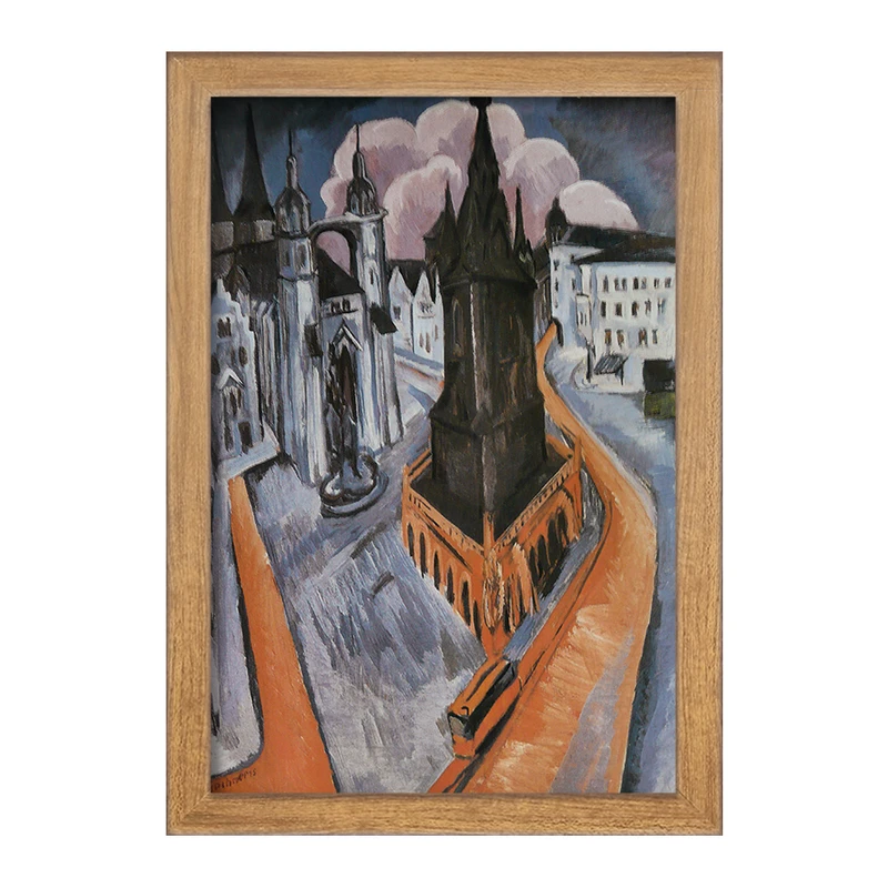 تابلو خندالو مدل نقاشی برج سرخ در هاله اثر ارنست لودویگ کیرشنر کد F12364