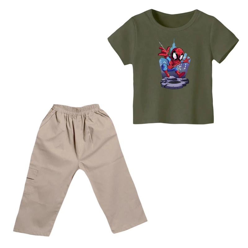 ست تی شرت و شلوارک پسرانه مدل مرد عنکبوتی کد 10