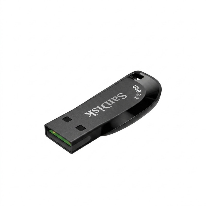 فلش مموری سن دیسک مدل Ultra Shift با ظرفیت 32 گیگابایت، رابط USB سه‌نقطه‌دو Gen1، سرعت انتقال 100 مگابایت بر ثانیه و بدنه مقاوم در برابر ضربه، خش و گرد و غبار
