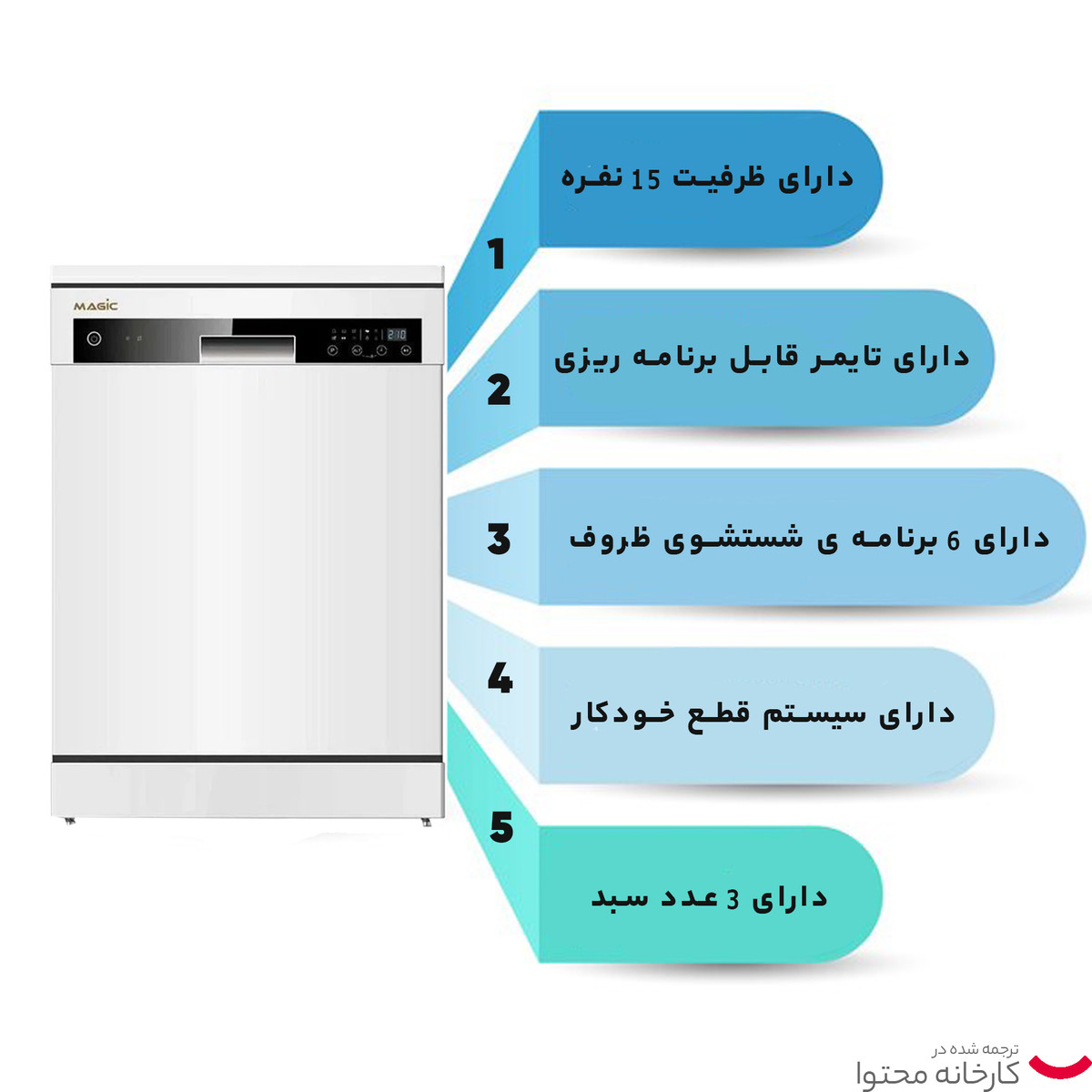 ماشین ظرفشویی مجیک مدل MAGIC-DW15NS ماشین ظرفشویی مجیک مدل MAGIC-DW15NS
