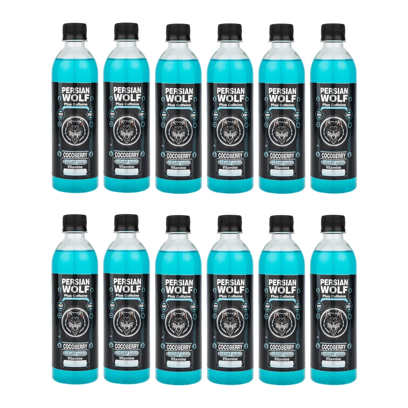 نوشیدنی انرژی‌زا بلوبری، نارگیل پرشین وولف پلاس - 500 میلی‌لیتر بسته 12 عددی