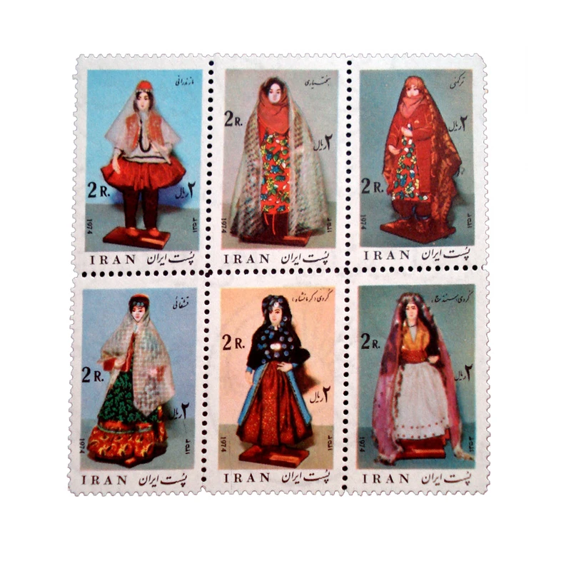 تمبر یادگاری مدل لباس سنتی کد IR2653 مجموعه 6 عددی