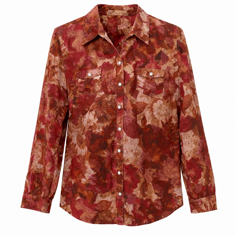 شومیز آستین بلند یقه برگردان زنانه مدل 3834