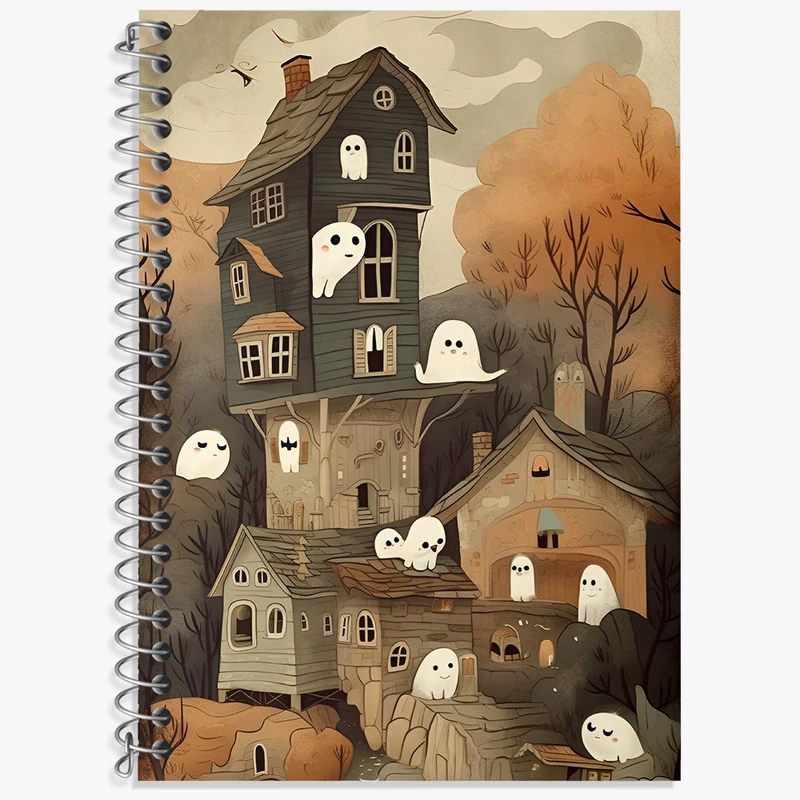 دفتر زبان 50 برگ خندالو مدل دو خط طرح روح های بامزه کد N3232