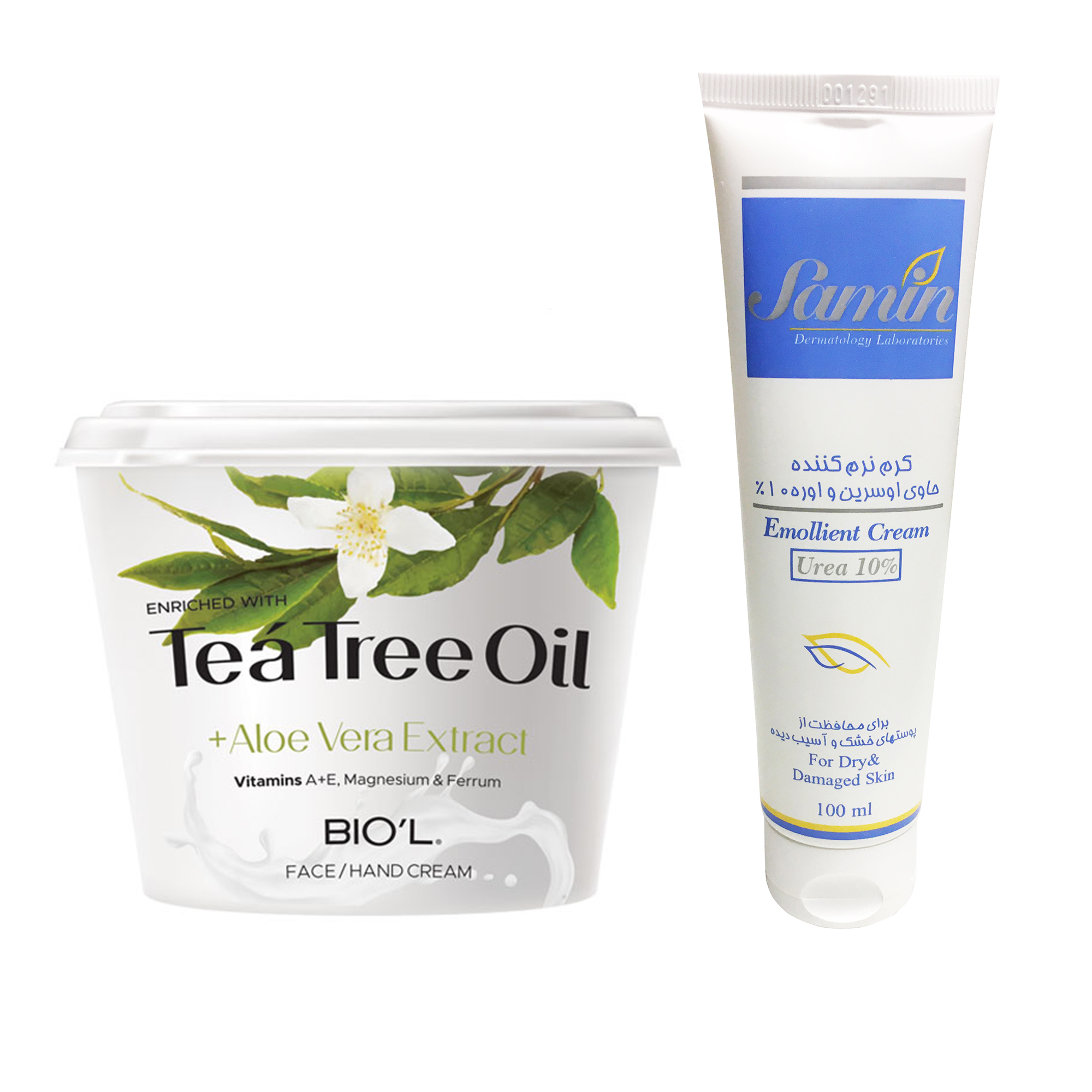 کرم نرم کننده ثمین مدل اوسرین و اوره %10 حجم 100 میلی لیتر به همراه کرم مرطوب کننده بیول مدل Tea Tree Oil حجم 250 میلی لیتر 