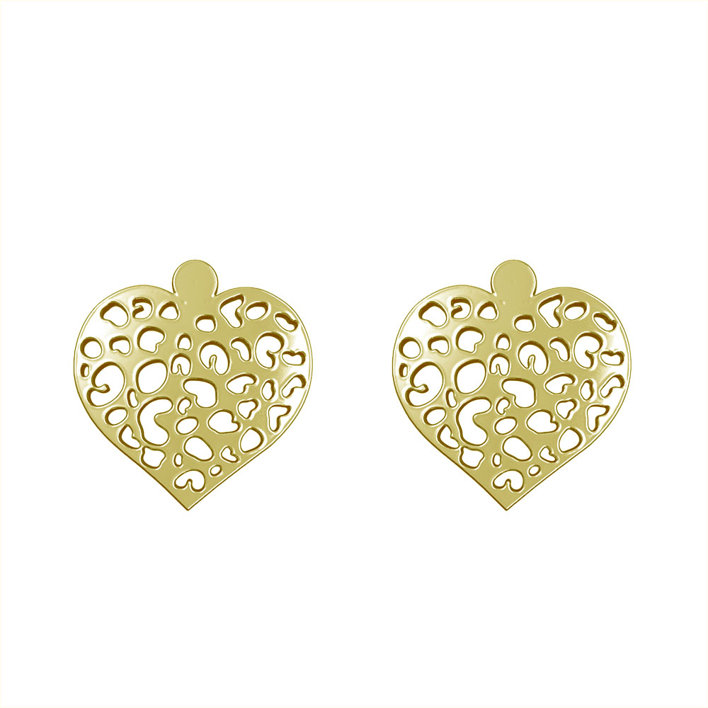 گوشواره طلا 18 عیار زنانه مدوپد مدل قلب کد GA1-10952