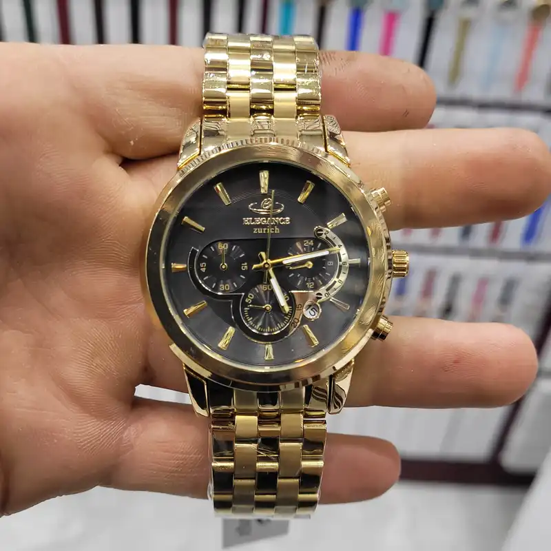 ست ساعت مچی عقربه ای زنانه و مردانه مدل الگانس سه موتوره کرنوگراف کد AvT-2