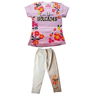 ست تی شرت و شلوار دخترانه مدل 23058