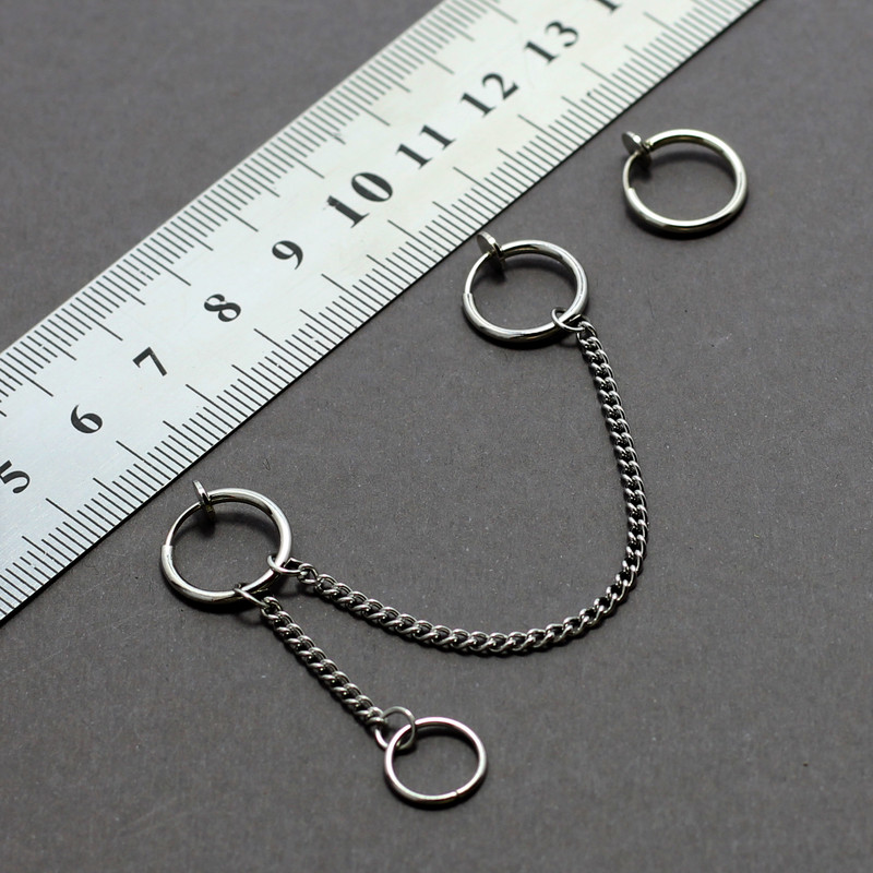 پیرسینگ گوش زنانه پایتخت مدل PS434_GO  فنری مجموعه دو عددی