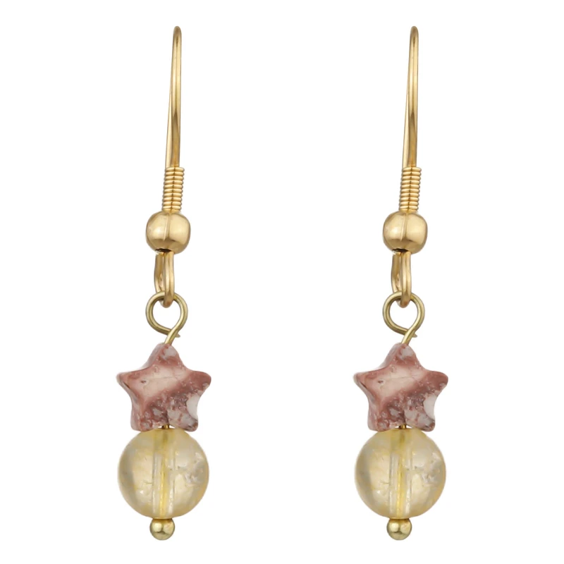 گوشواره زنانه گالری گوهرسنگ مدل سیترین GS880g