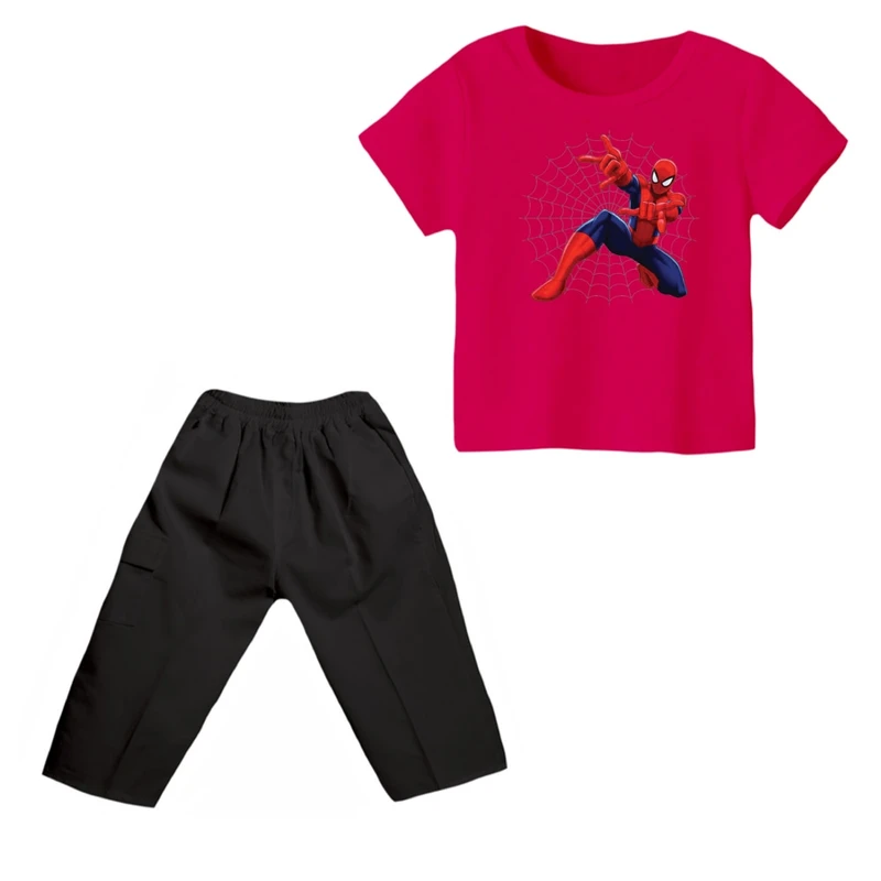 ست تی شرت و شلوارک پسرانه مدل مرد عنکبوتی کد ۱۵