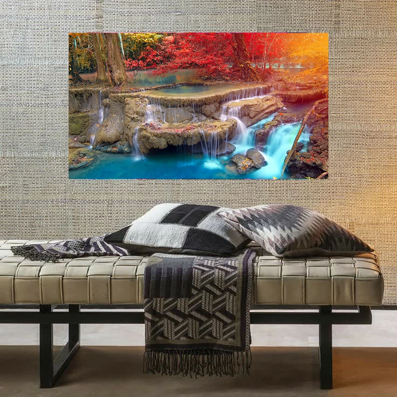 تابلو شاسی طرح مخمل طبیعت مدل آبشار کد AR31087