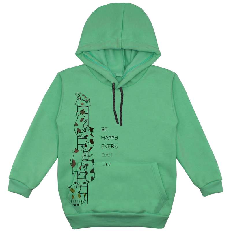هودی پسرانه مدل حیوانات F64 رنگ سبز