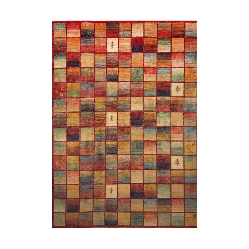 فرش ماشینی زانیس مدل مدرن طرح زیگلر زمینه قرمز