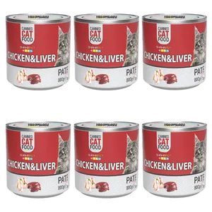 کنسرو گربه شهرپت مدل Chicken And Liver وزن 800 گرم بسته 6 عددی