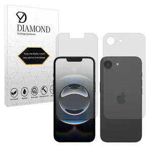 Diamond Tough model transparent screen protector suitable for Apple iPhone 16e mobile phone Along with the phone back protector 