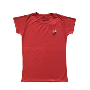 تی شرت آستین کوتاه زنانه اچ اند ام مدل گلدوزی ساده