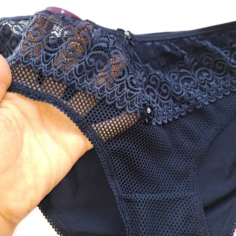 شورت زنانه کوتون هیل مدل توری رنگ سرمه ای