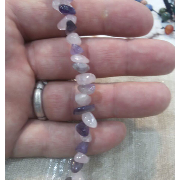 دستبند مدل آمتیست و رزکوارتز دستبند مدل آمتیست و رزکوارتز