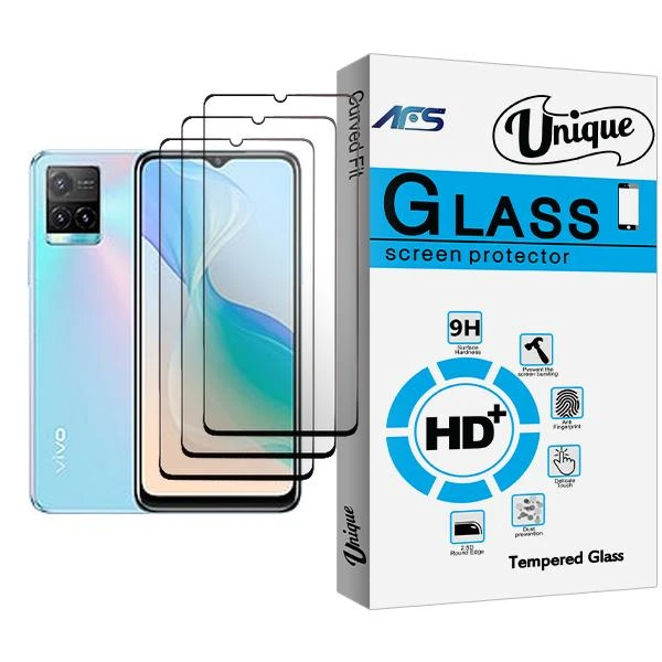 محافظ صفحه نمایش سرامیکی ای اف اس مدل Unique Glass3 مناسب برای گوشی موبایل ویوو Y33s بسته سه عددی