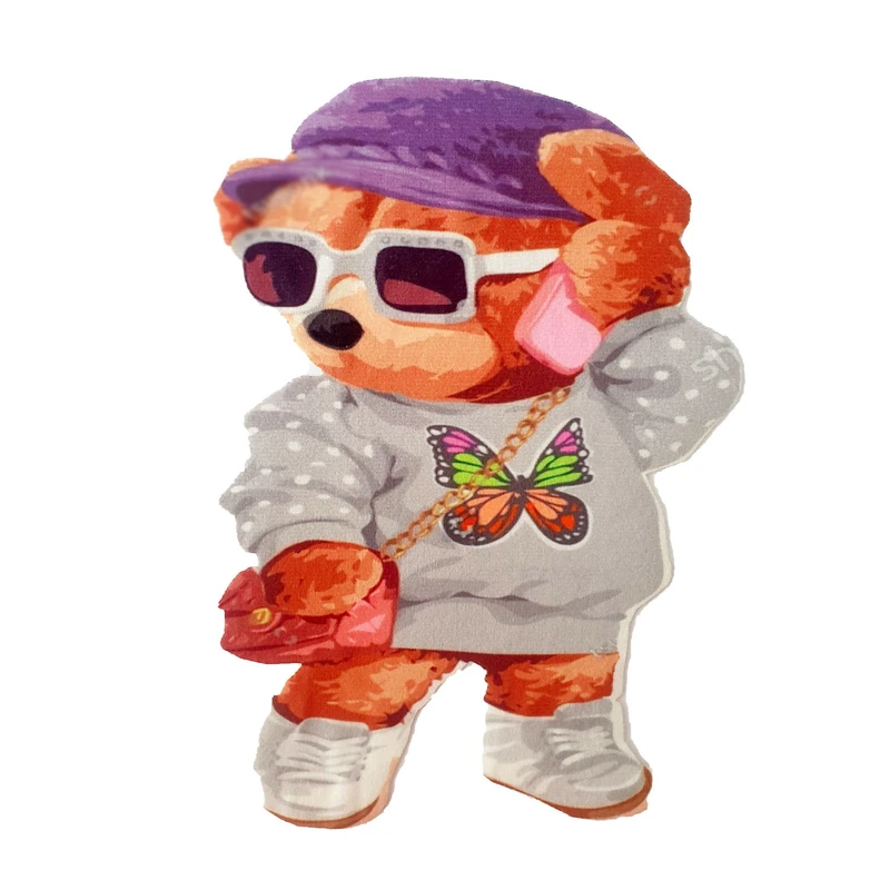 استیکر پارچه و لباس مدل خرسه کلاه دار کد BANAFSH