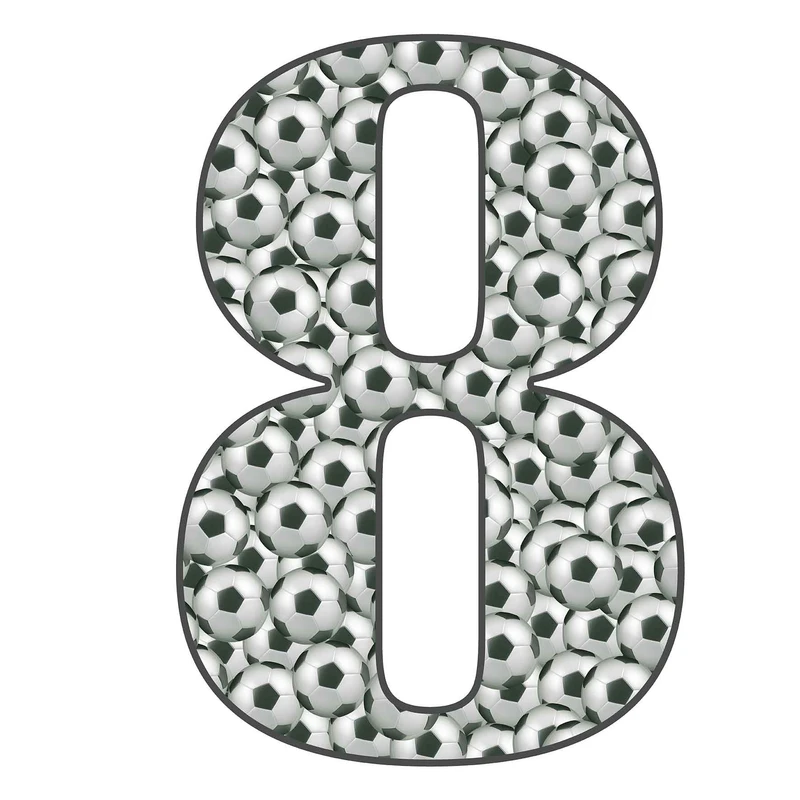 استند رومیزی تولد مدل عدد 8 طرح فوتبال کد 1331