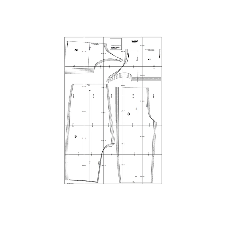 الگو خیاطی سرهمی اوورال زنانه کد 1009 سایز 34 تا 42 متد مولر