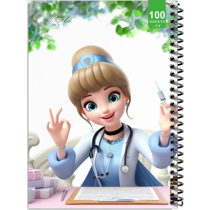 دفتر نقاشی 100 برگ بله طرح فانتزی دخترانه آزمایشگاه کد A4-N551
