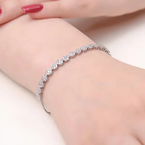 دستبند نقره زنانه مدل آسانسوری کد BIE F1