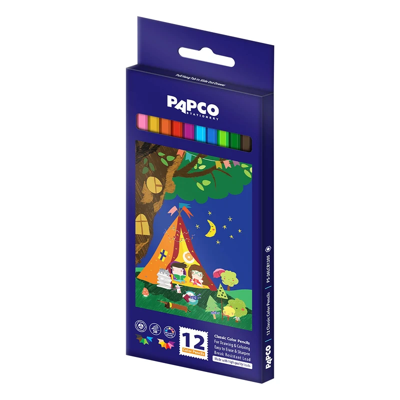 مداد رنگی 12 رنگ پاپکو مدل PS-26LCB1206 کد 1036