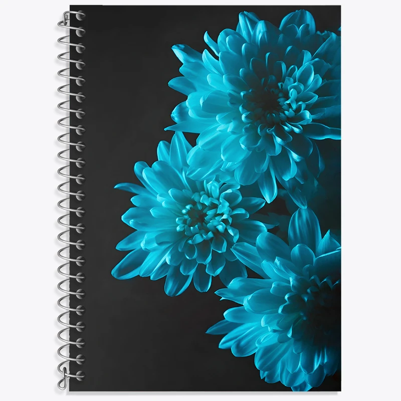 دفتر زبان 50 برگ خندالو مدل دو خط طرح گل آبی کد N5867