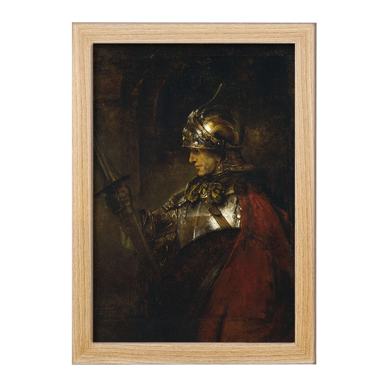 تابلو خندالو مدل نقاشی مرد زره‌ پوش اثر رمبراند کد F12190