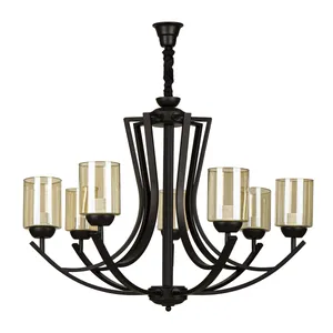 لوستر مدرن هفت شعله چشمه نور کد H2618/7BK