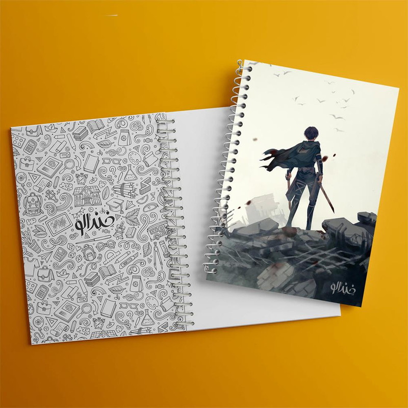 دفتر مشق 100 برگ خندالو طرح لیوای انیمه اتک آن تایتان Attack on Titan کد 18574