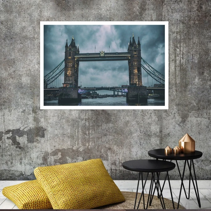 تابلو بکلیت طرح منظره پل تاور بریج لندن مدل قاب شاسی W-s8128