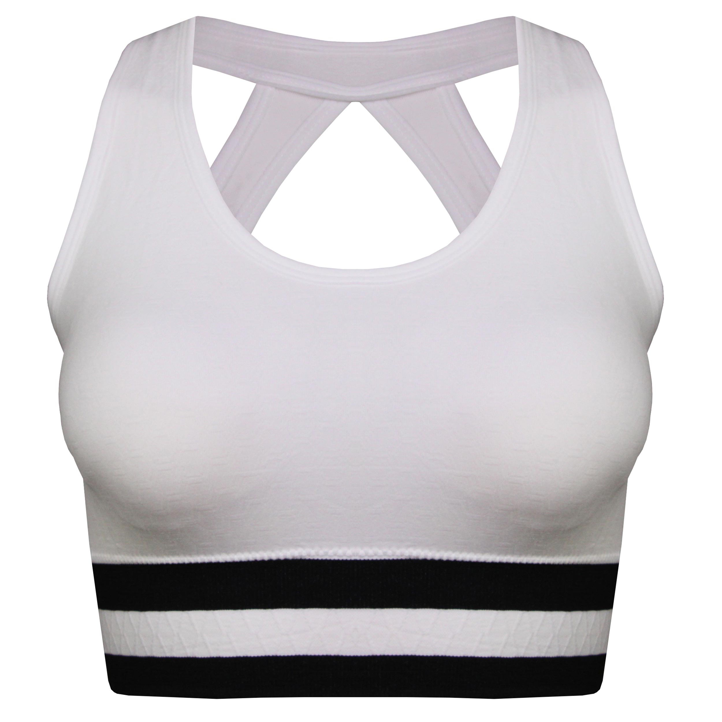 نیم تنه ورزشی زنانه ماییلدا مدل بدون فنر پددار پشت قهرمانی کد 4753 رنگ سفید
