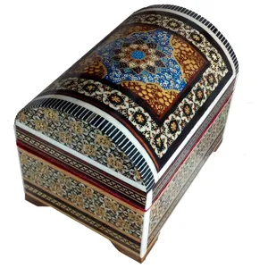 جعبه جواهر خاتم کاری طرح اسلیمی مدل 1134