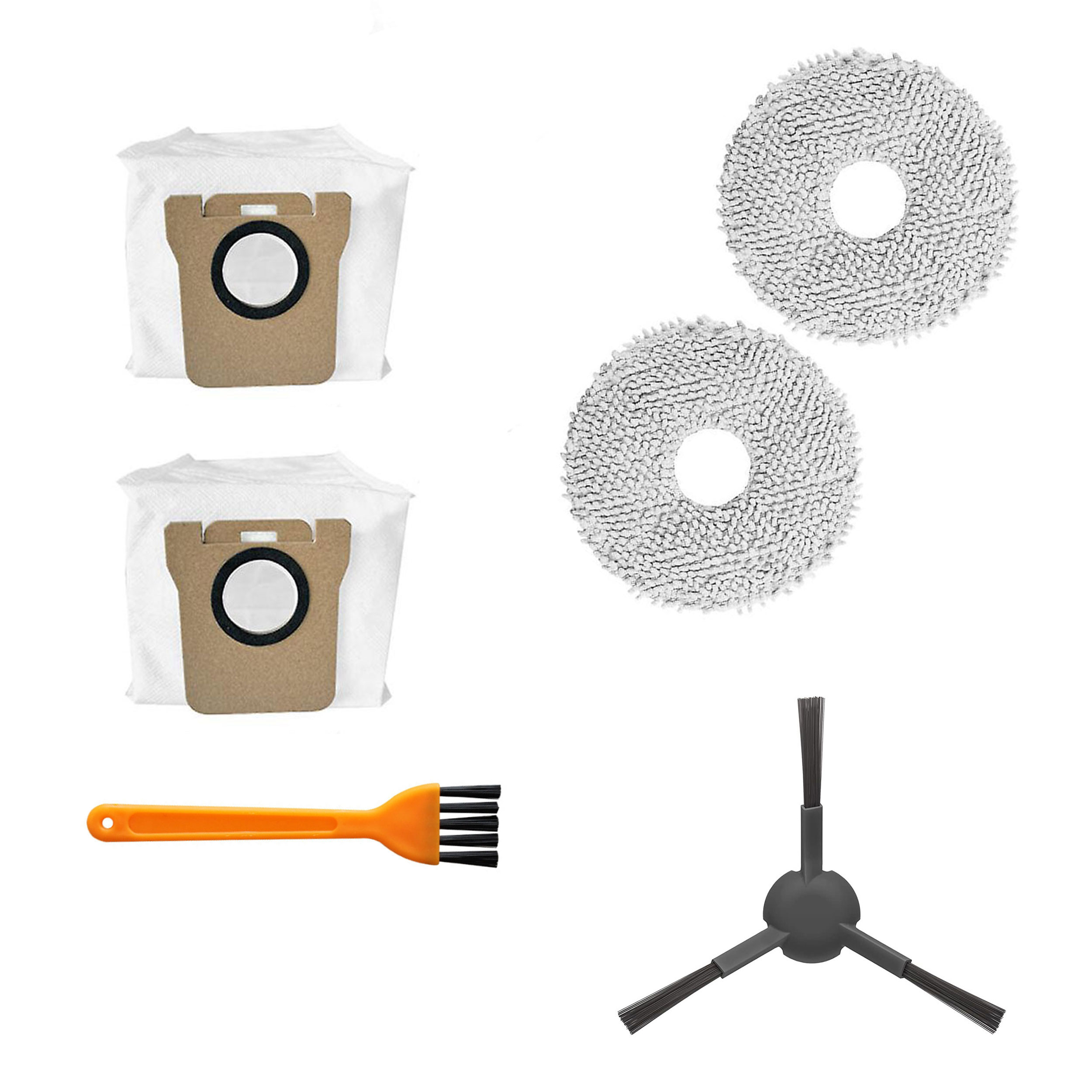 پد تی و برس کناری و پاکت جارو رباتیک مدل X20 Max مناسب برای جاروبرقی رباتیک شیائومی X20 Max مجموعه 6 عددی