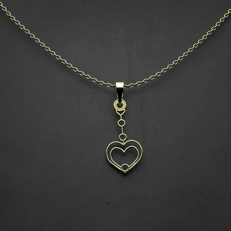 گردنبند طلا 18 عیار زنانه مدوپد مدل  قلب کد ZZ1256