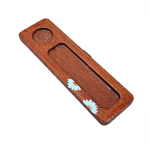 شمعدان و جاعودی چوبی طرح بابونه