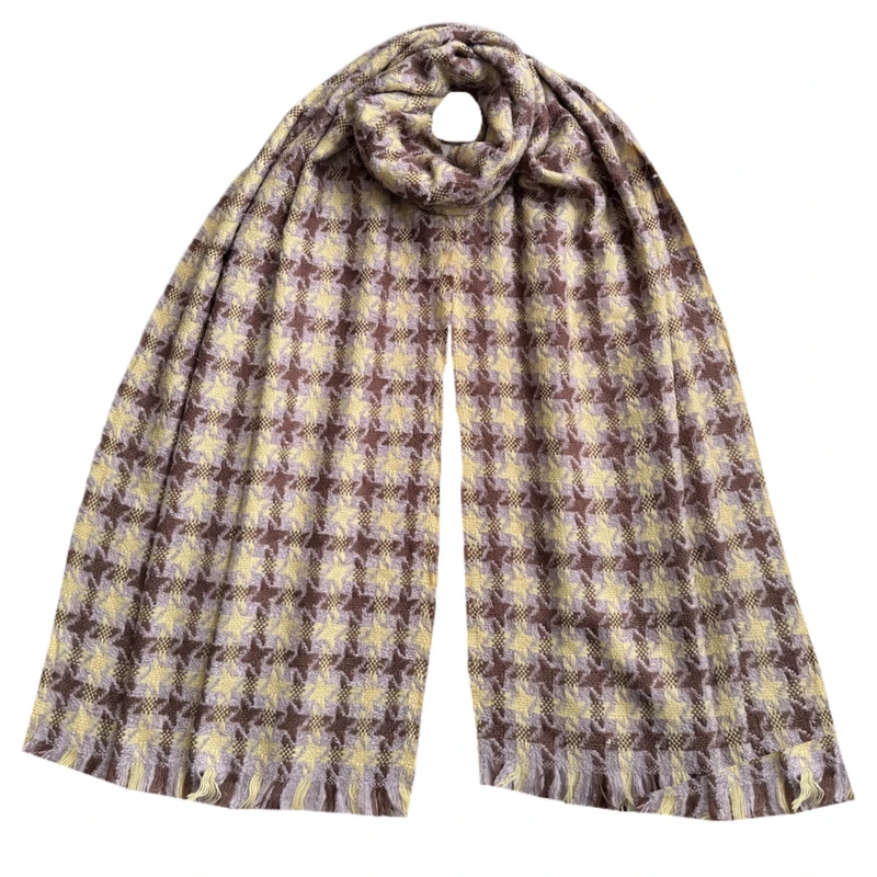 شال گردن زنانه مدل موهر چهارخانه مربعی ریز