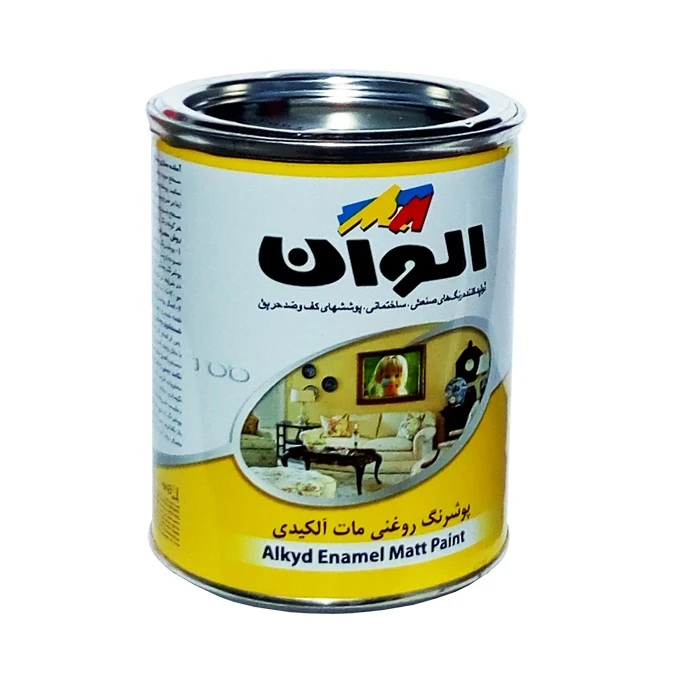 عکس شماره 2 : رنگ روغنی سفید مات الوان کد 100 حجم 1000 میلی لیتر