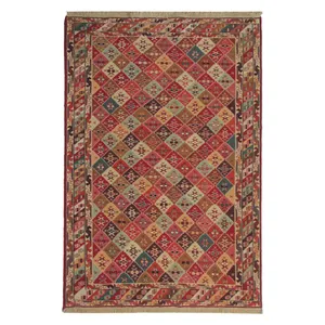 گلیم دستباف دو متری طرح سوزنی کد 613