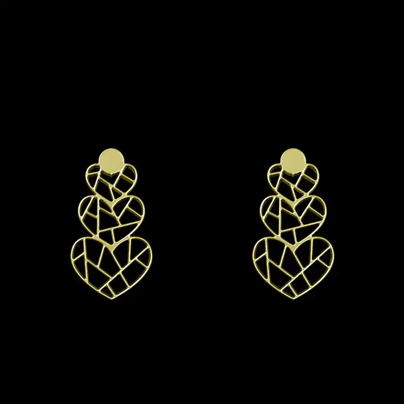 گوشواره طلا 18 عیار زنانه مدوپد مدل قلب کد GA1-14955