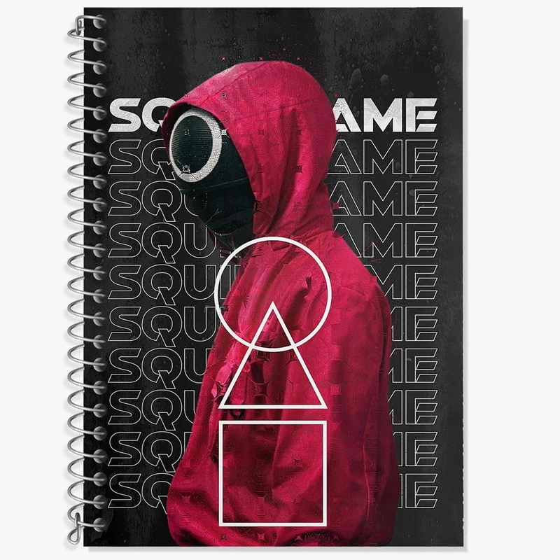 دفتر زبان 50 برگ خندالو مدل سه خط طرح بازی مرکب Squid Game کد 10802